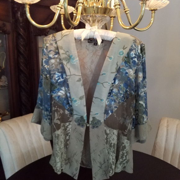 NEW VTG VIOLET KAY JACKET IN OLIVE & BLUE &SHELL S - Picture 2 of 7
